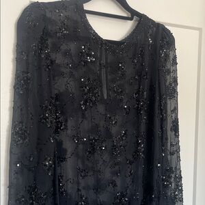 Vintage sheer black Beaded Dress
